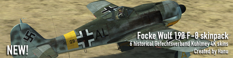 6 historical Gefechtsverband Kuhlmey FW 190 F-8 4K skins.